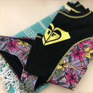 roxy girl rash guard swim set